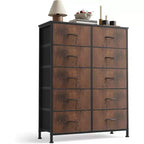 10-Drawer Vertical Dresser with Steel Frame – 31.4" Wide Fabric Storage Chest