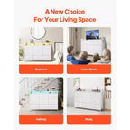 9-Drawer Fabric Dresser with LED Lights and Built-In Power Outlet