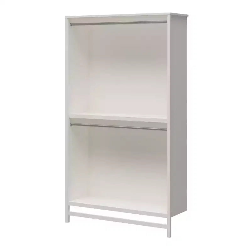 Extra Wide 2-Shelf Double Rod Closet Tower, Ivory Oak