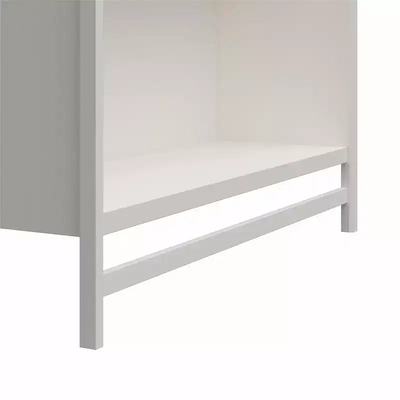 Extra Wide 2-Shelf Double Rod Closet Tower, Ivory Oak